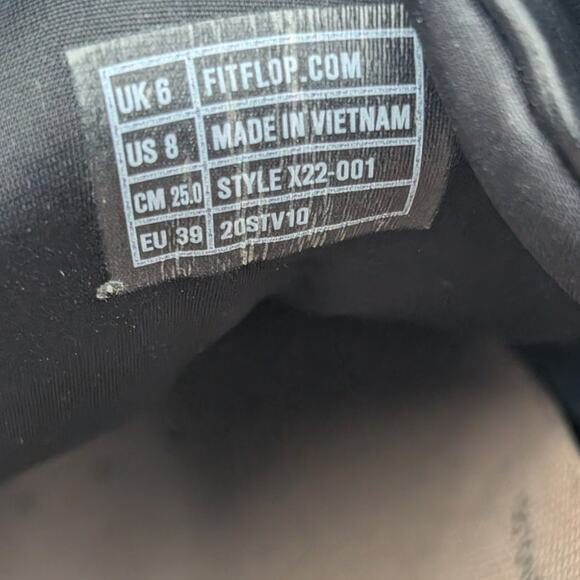 Fit Flop Rally Leather Sneaker Shoes Women's X22-001 Black/White Size US8 EU39 - Picture 6 of 13